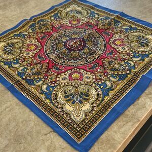 Bright Paisley Cotton Bandana NWOT